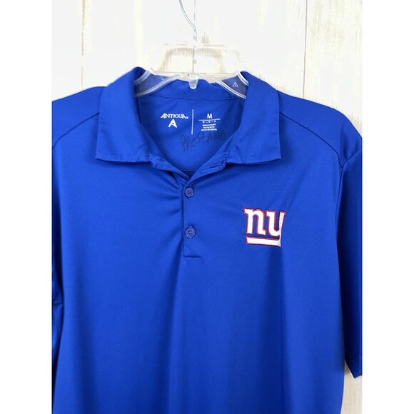 New York Giants Antigua Polo Shirt Men's M Royal Blue Lightweight Logo - Picture 2 of 8